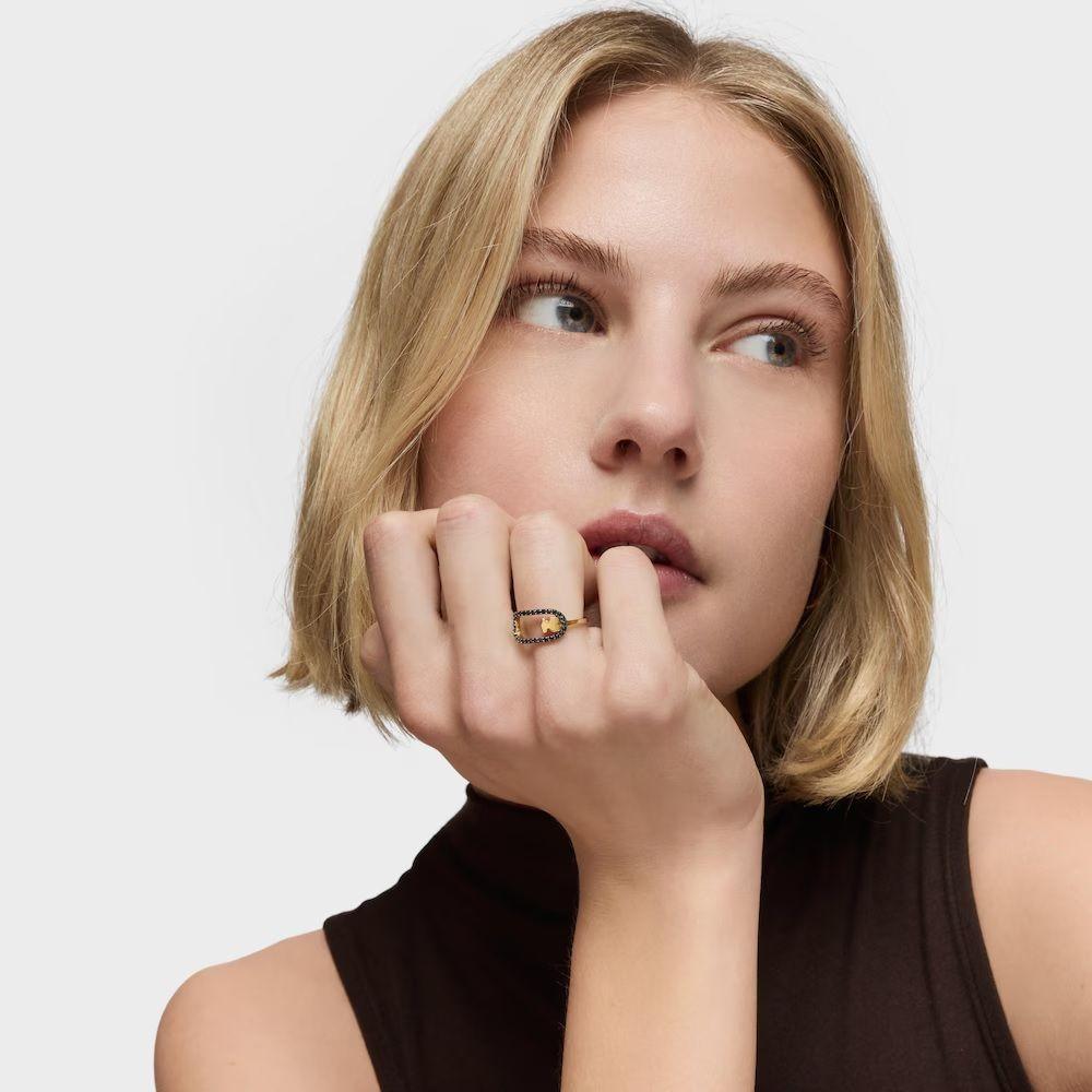 Anillo con baño de oro 18 kt sobre plata y espinelas Camille-3