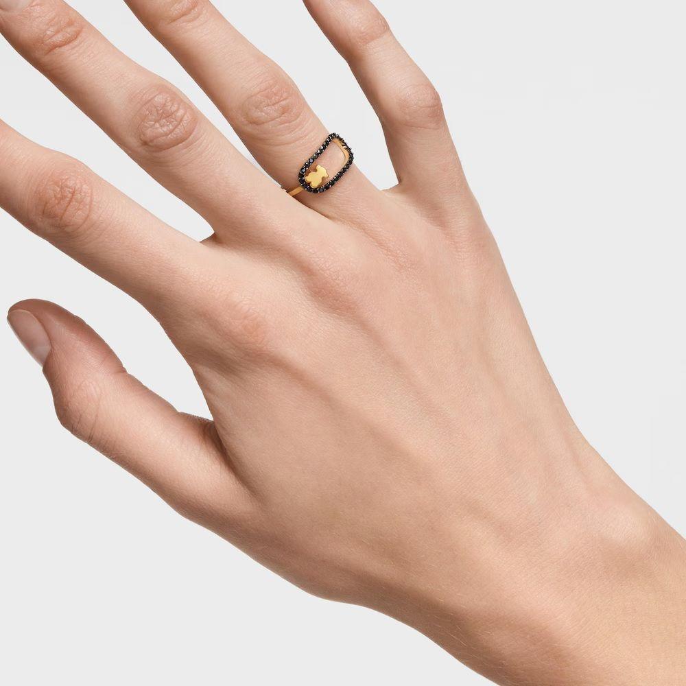 Anillo con baño de oro 18 kt sobre plata y espinelas Camille-4