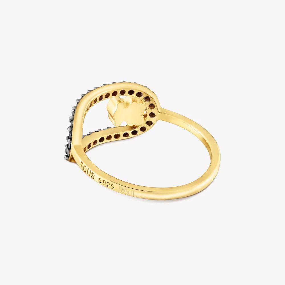 Anillo con baño de oro 18 kt sobre plata y espinelas Camille-2