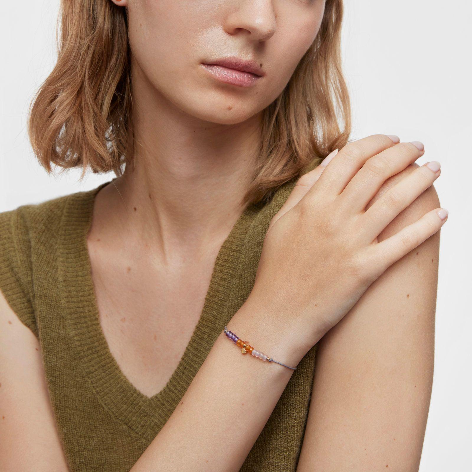 Pulsera de cordón, motivo corazón de oro-3