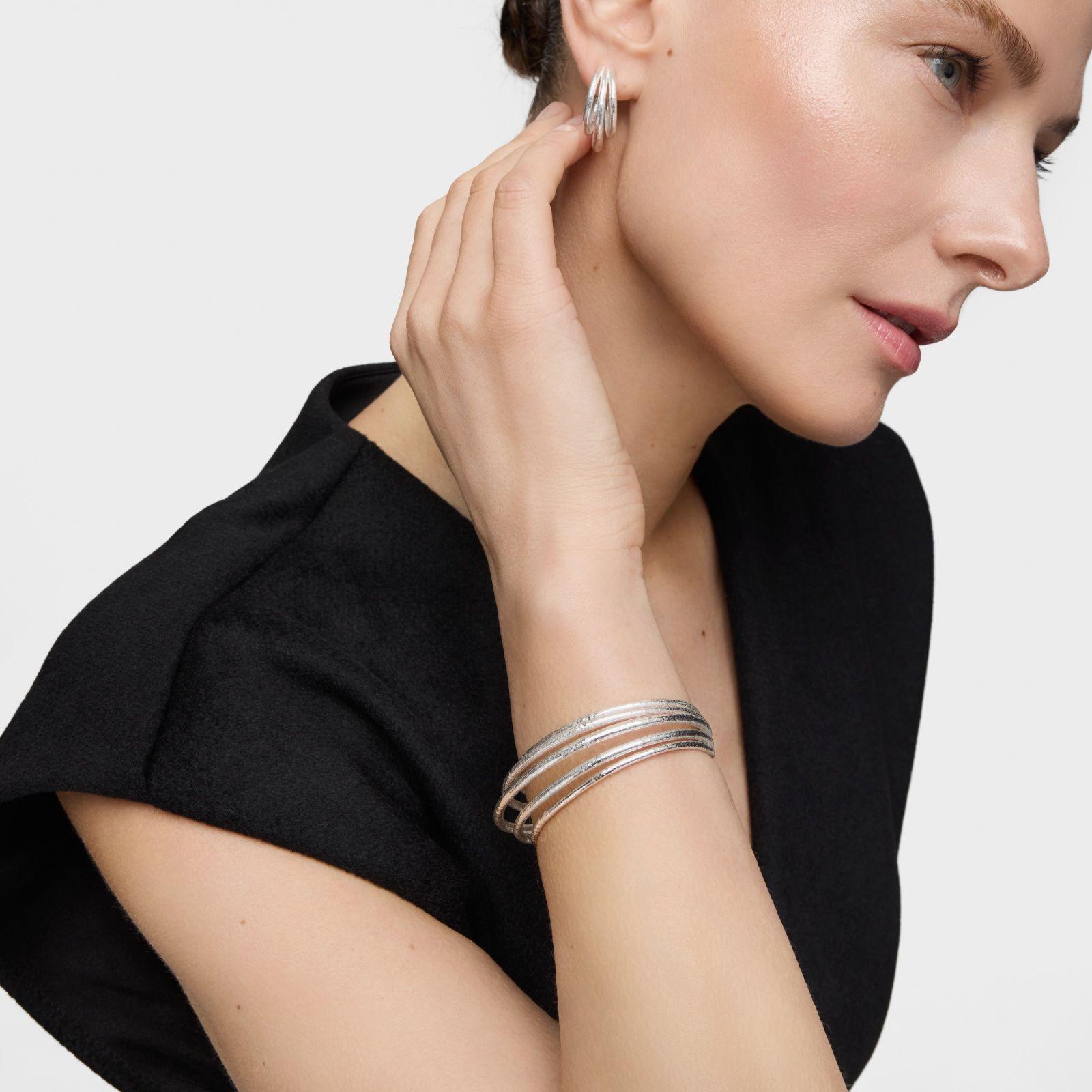 Pulsera esclava de plata Duna-3