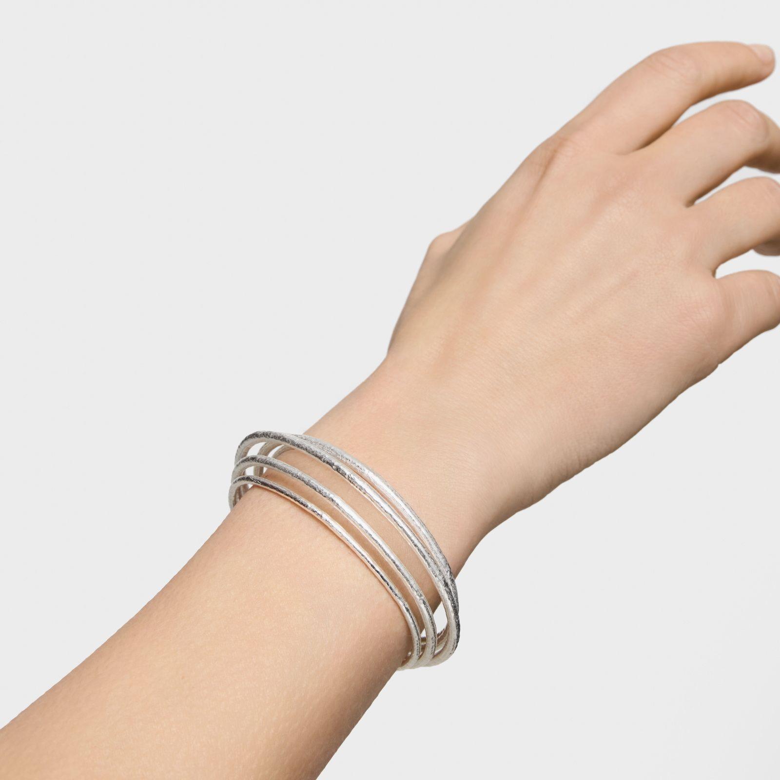 Pulsera esclava de plata Duna-5