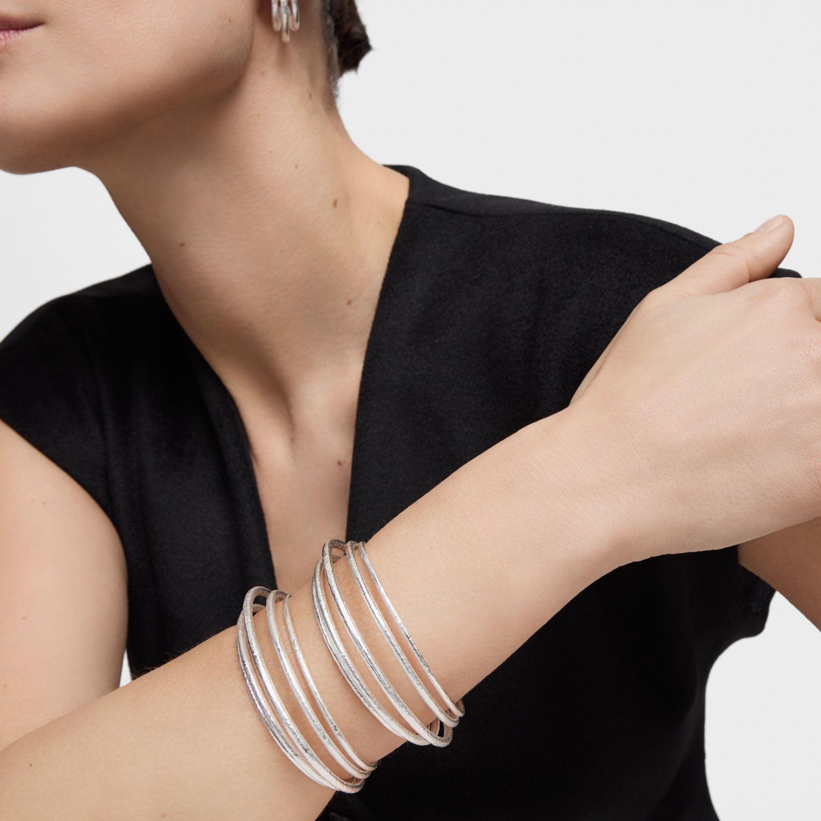Pulsera esclava de plata Duna-6