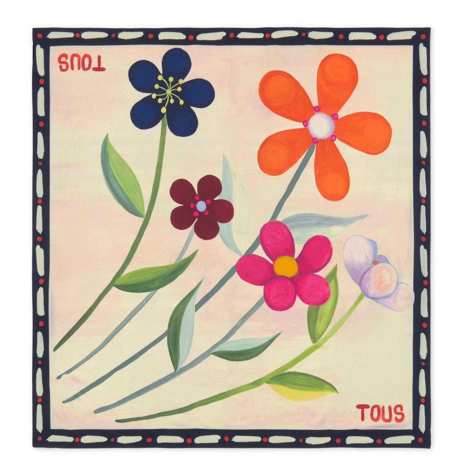 Pañuelo cuadrado rosa claro TOUS Summer Daisies-0