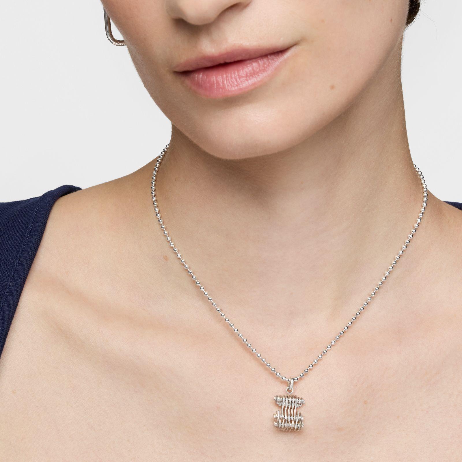 Colgante oso de plata laminada Bold Bear-5