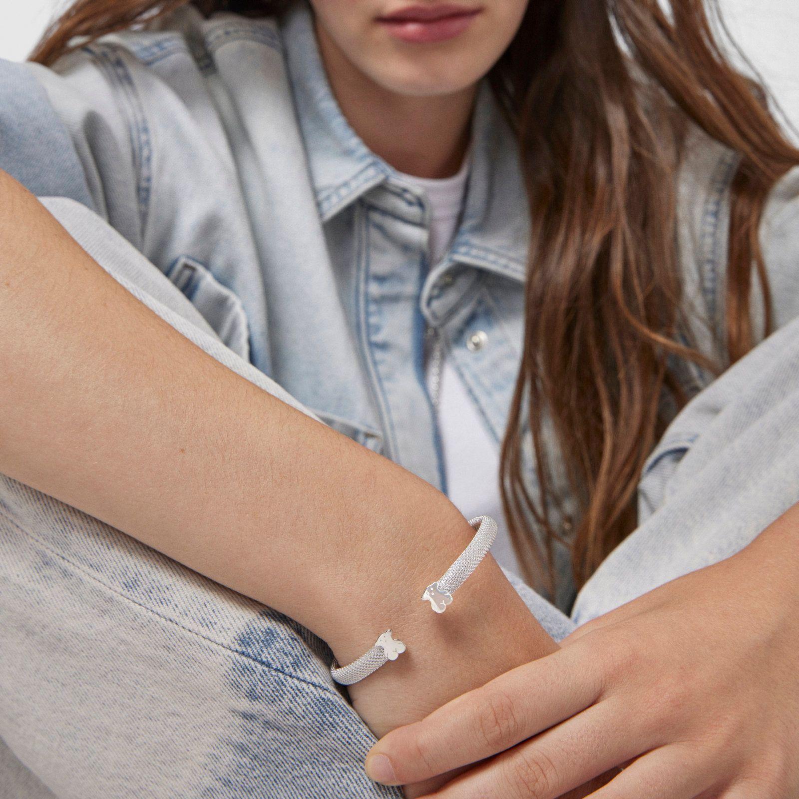 Esclava Mesh de Plata 5x3-4