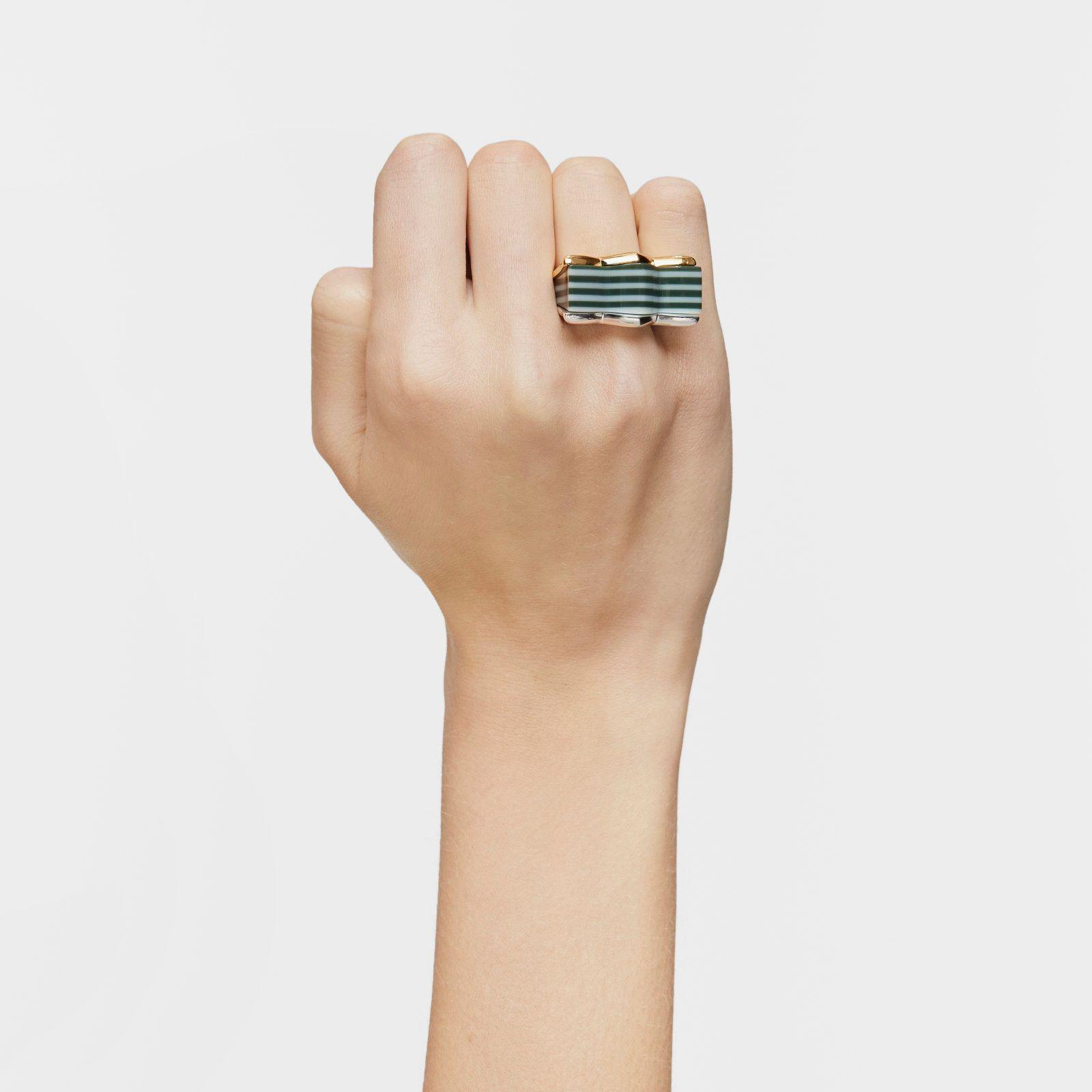 Anillos grandes tulipa bicolor y acetato My Other Half-5