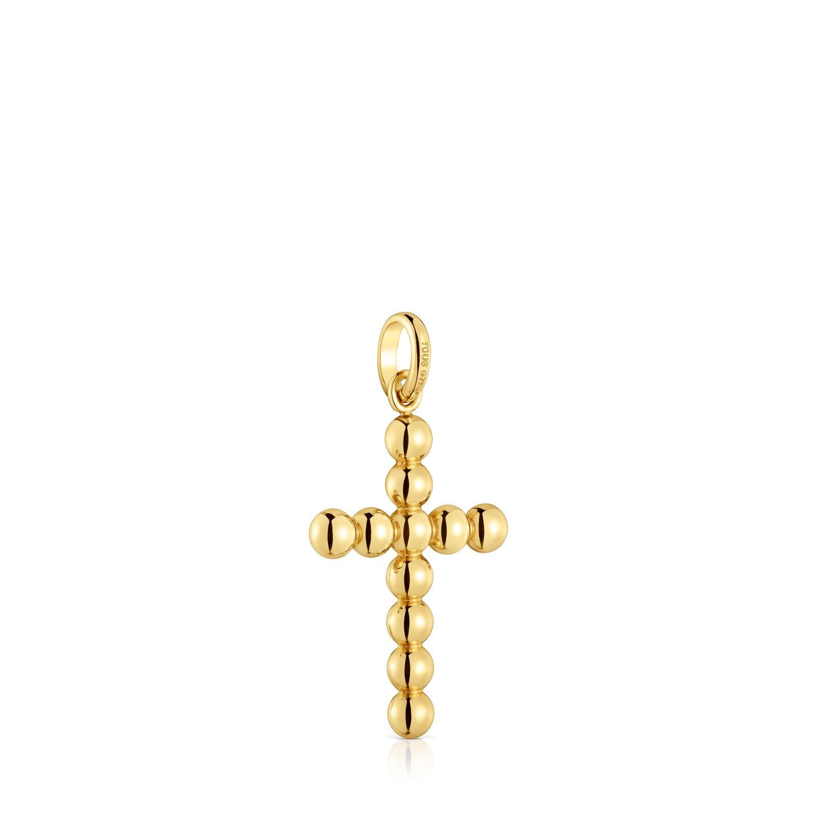 Colgante mediano motivo cruz de oro Basics-2