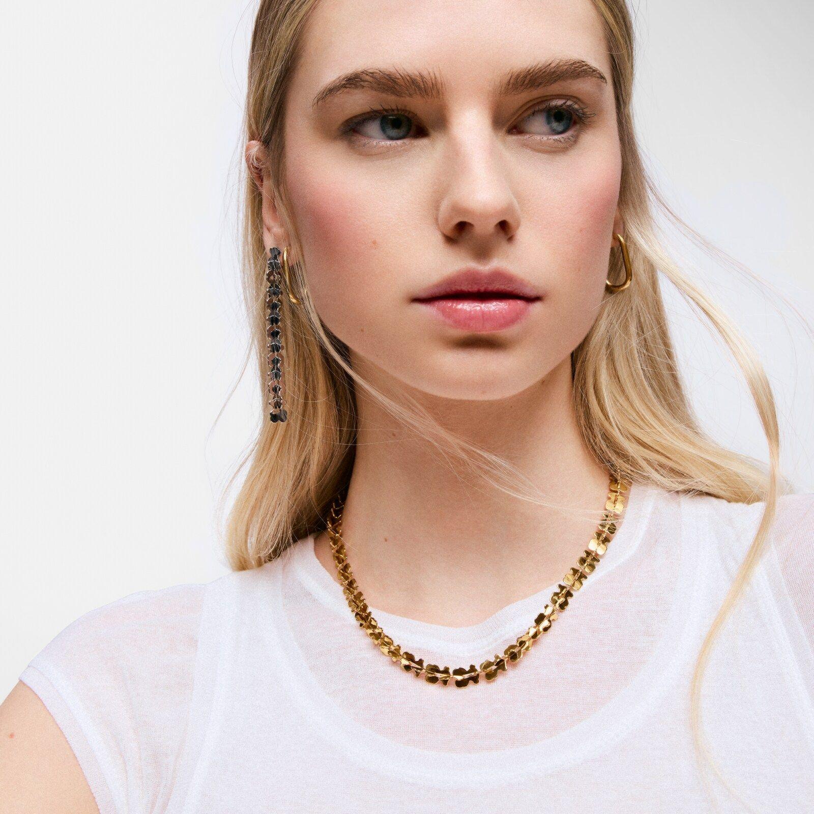 Collar corto de acero en color dorado con motivos oso Carrusel-4