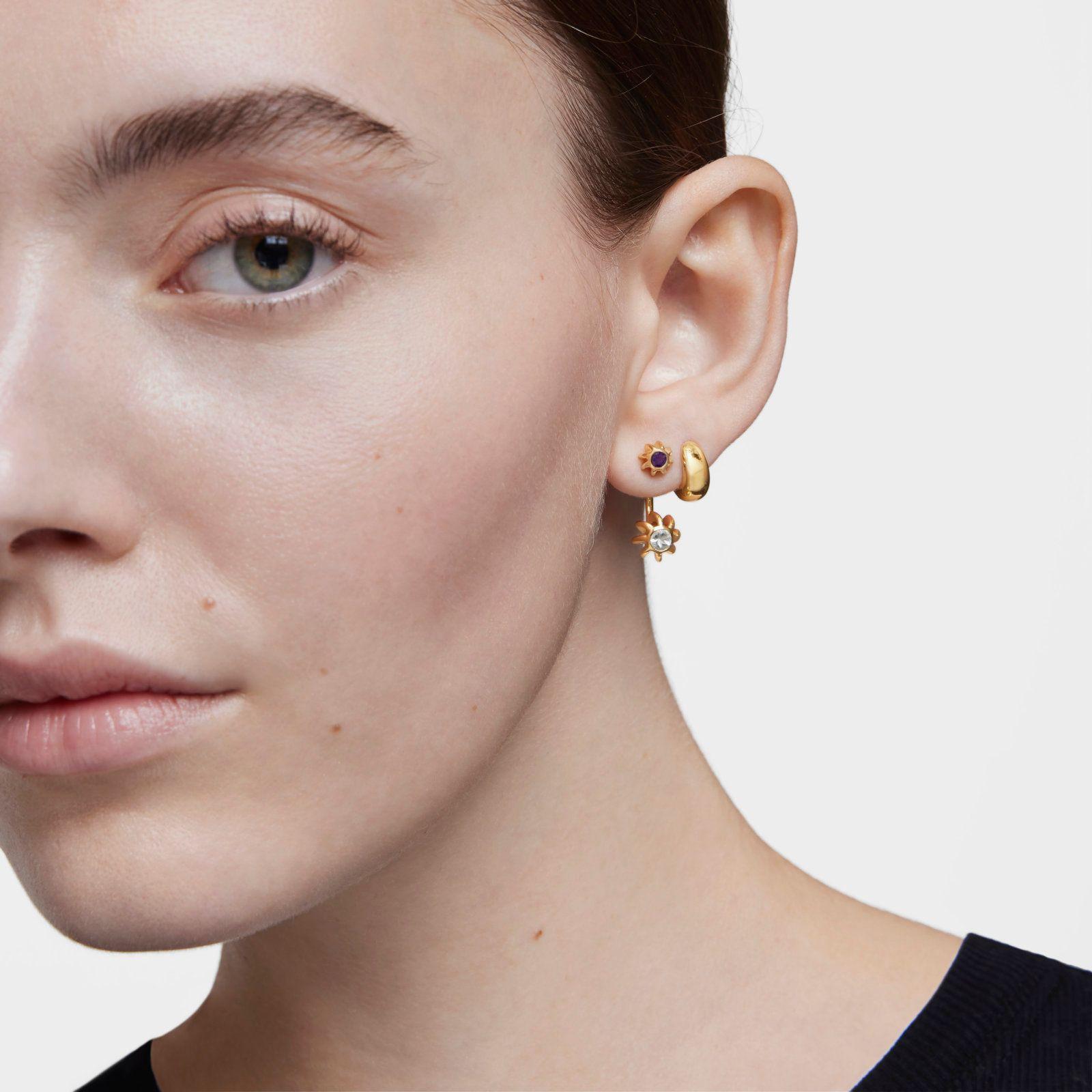 Aros largos dobles con baño de oro de 18 kt sobre plata-4