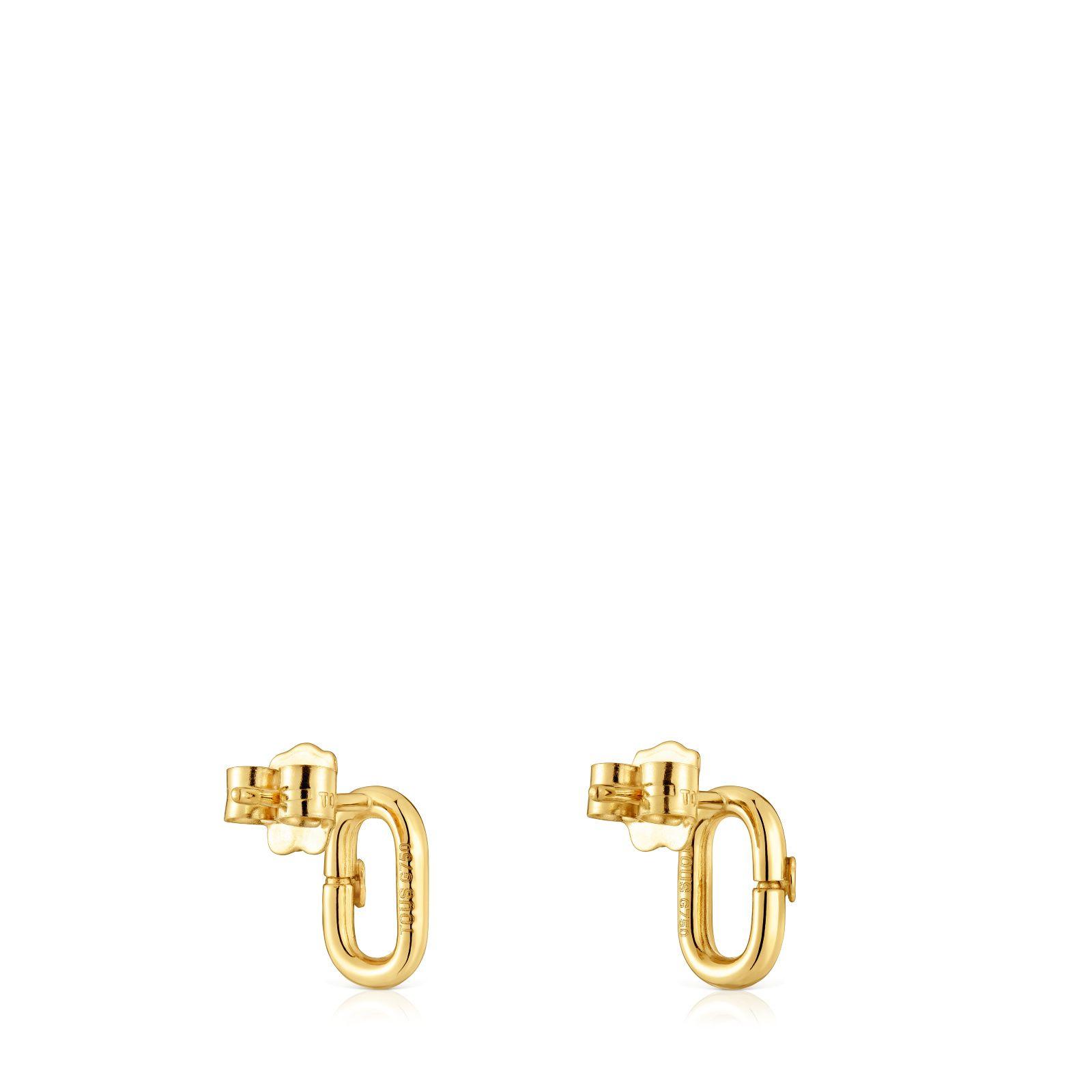 Pendientes pequeños de oro 10 mm Hold Oval-2