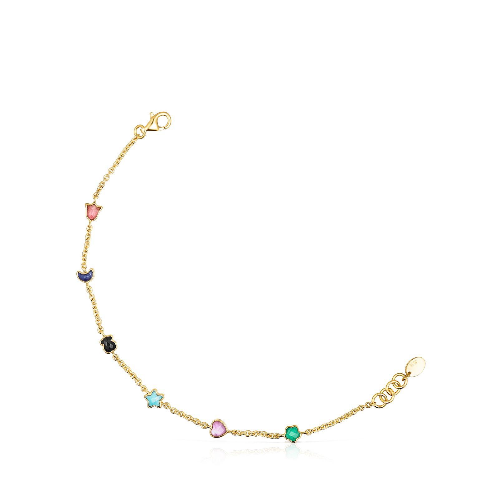Pulsera Tous Glory de Plata Vermeil con Gemas-0