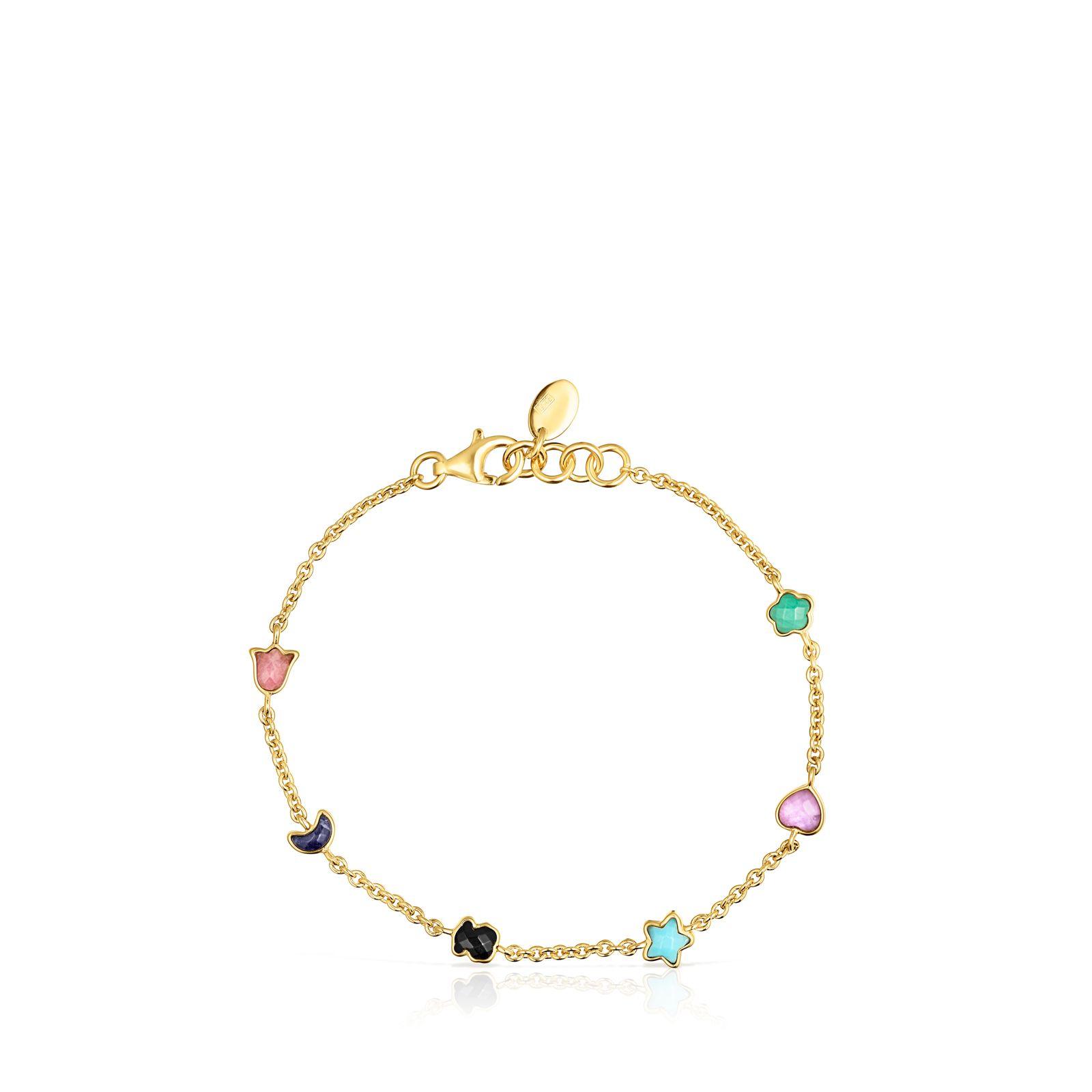 Pulsera Tous Glory de Plata Vermeil con Gemas-1