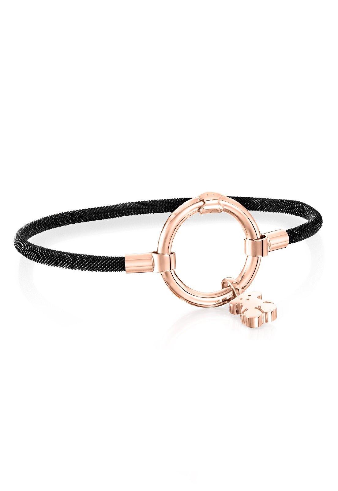 Pulsera Tous Hold de Plata Vermeil rosa y Acero IP negro-0