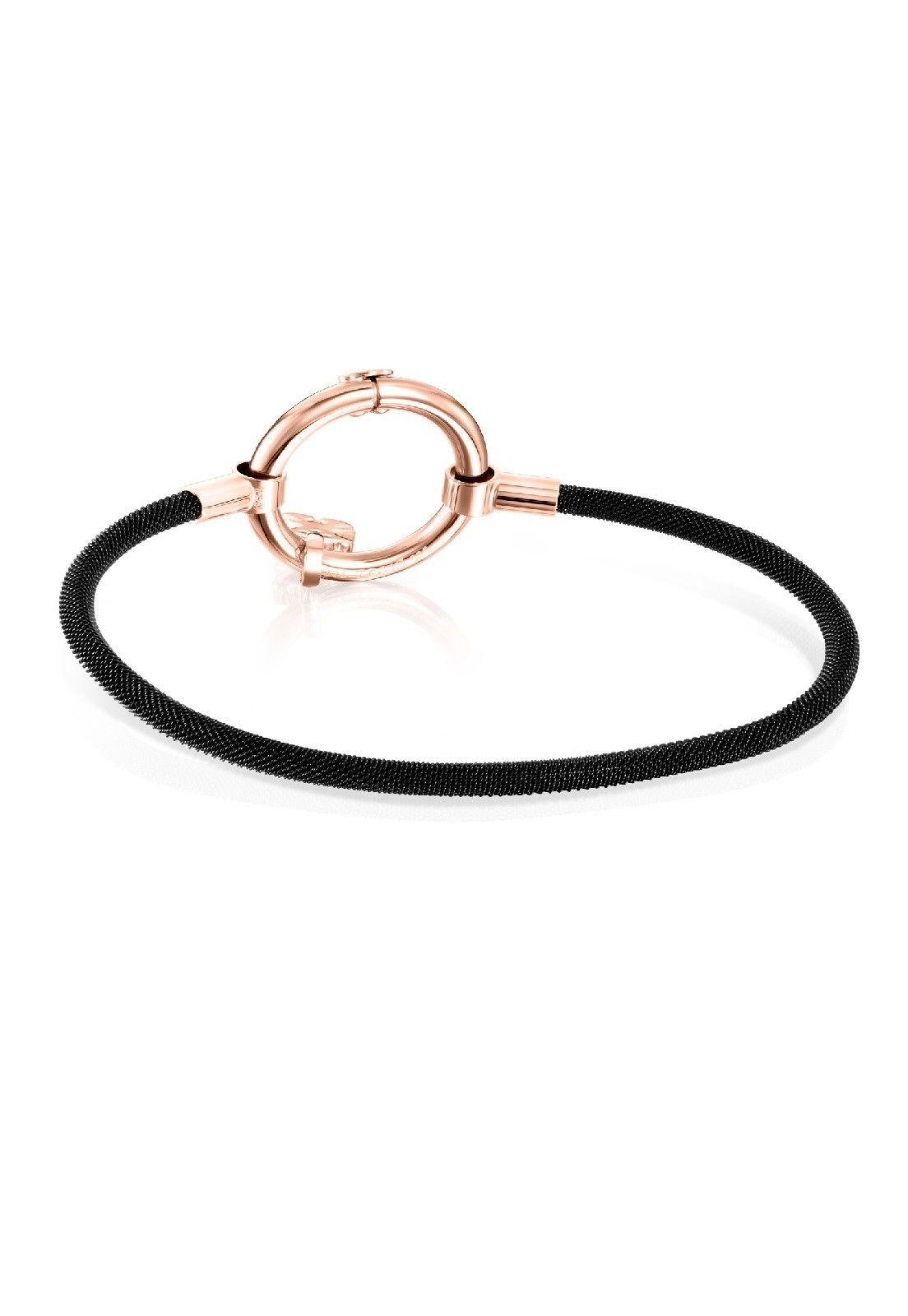 Pulsera Tous Hold de Plata Vermeil rosa y Acero IP negro-1