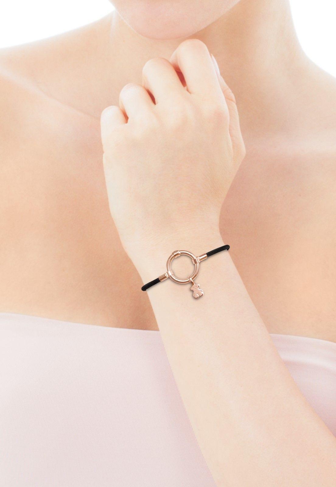 Pulsera Tous Hold de Plata Vermeil rosa y Acero IP negro-3