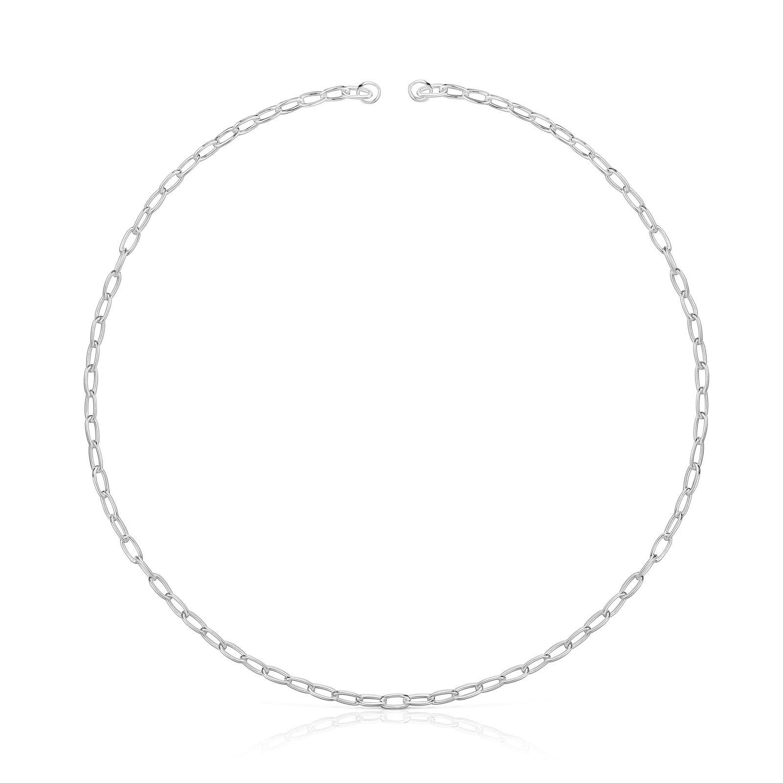 Collar corto de plata Hold Oval-0