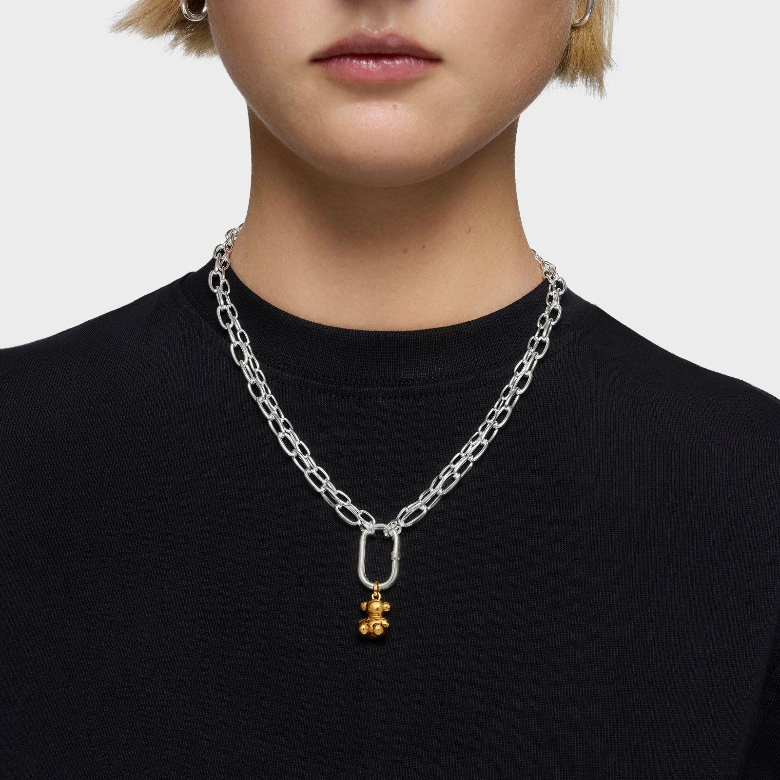 Collar corto de plata Hold Oval-5