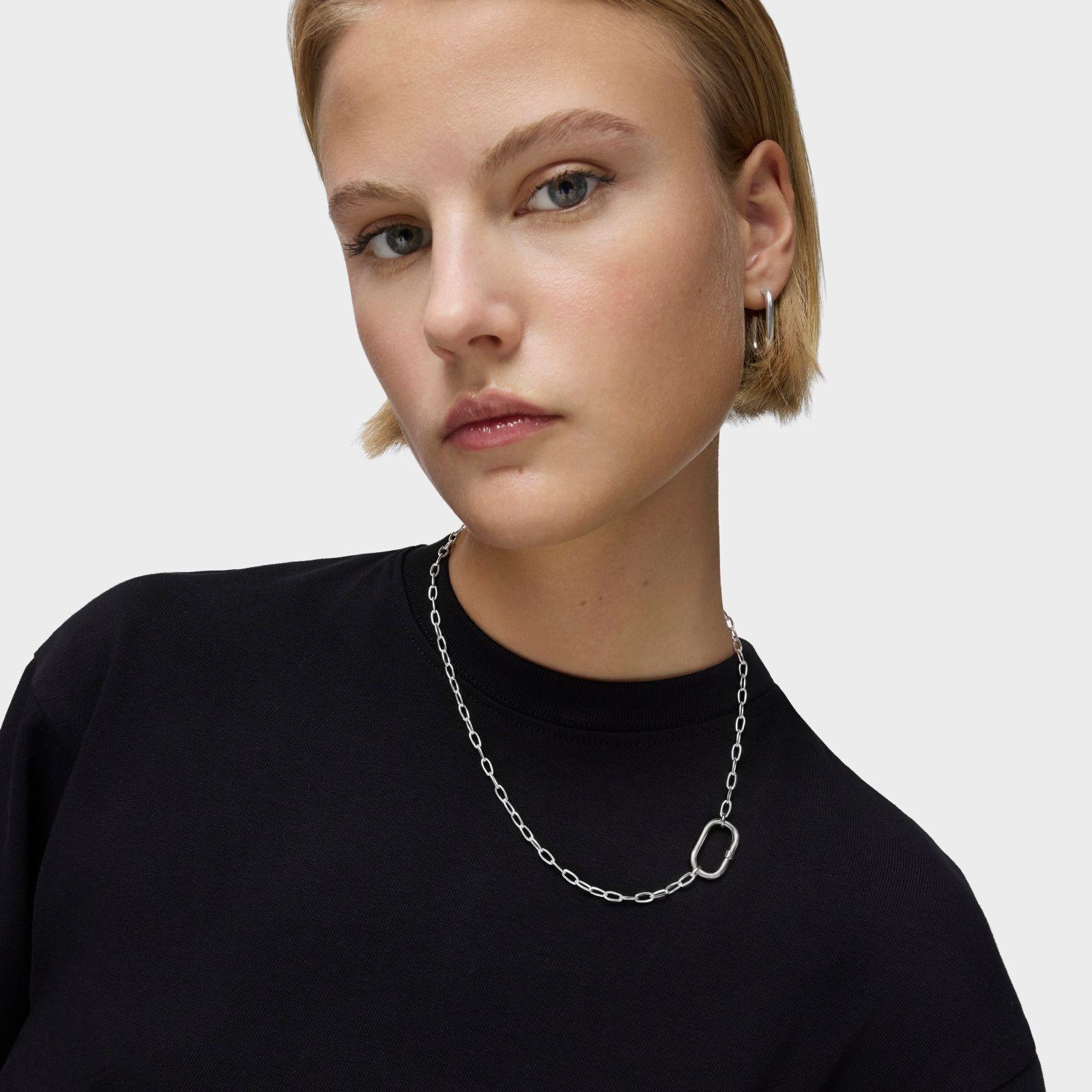 Collar corto de plata Hold Oval-6