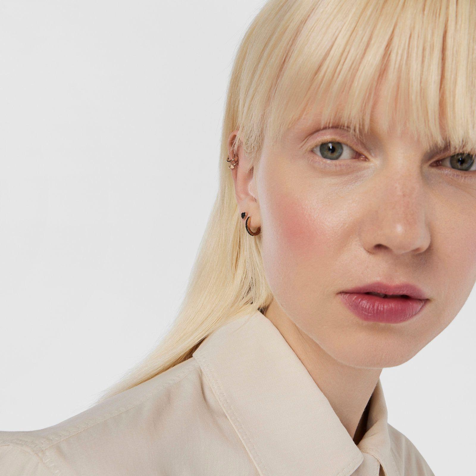 Piercing de oreja de acero IP rosado TOUS Basics-3