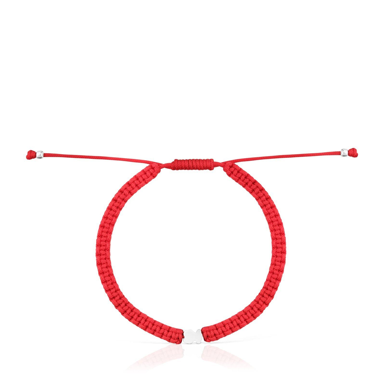 Pulsera oso de plata y nylon rojo TOUS Motivos-2