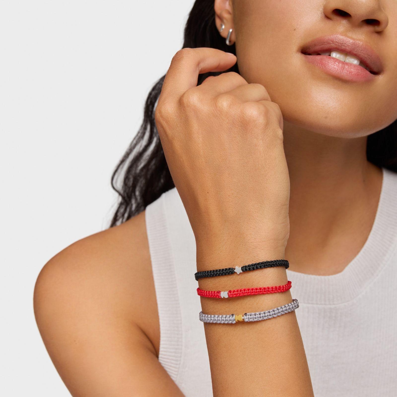 Pulsera oso de plata y nylon rojo TOUS Motivos-3