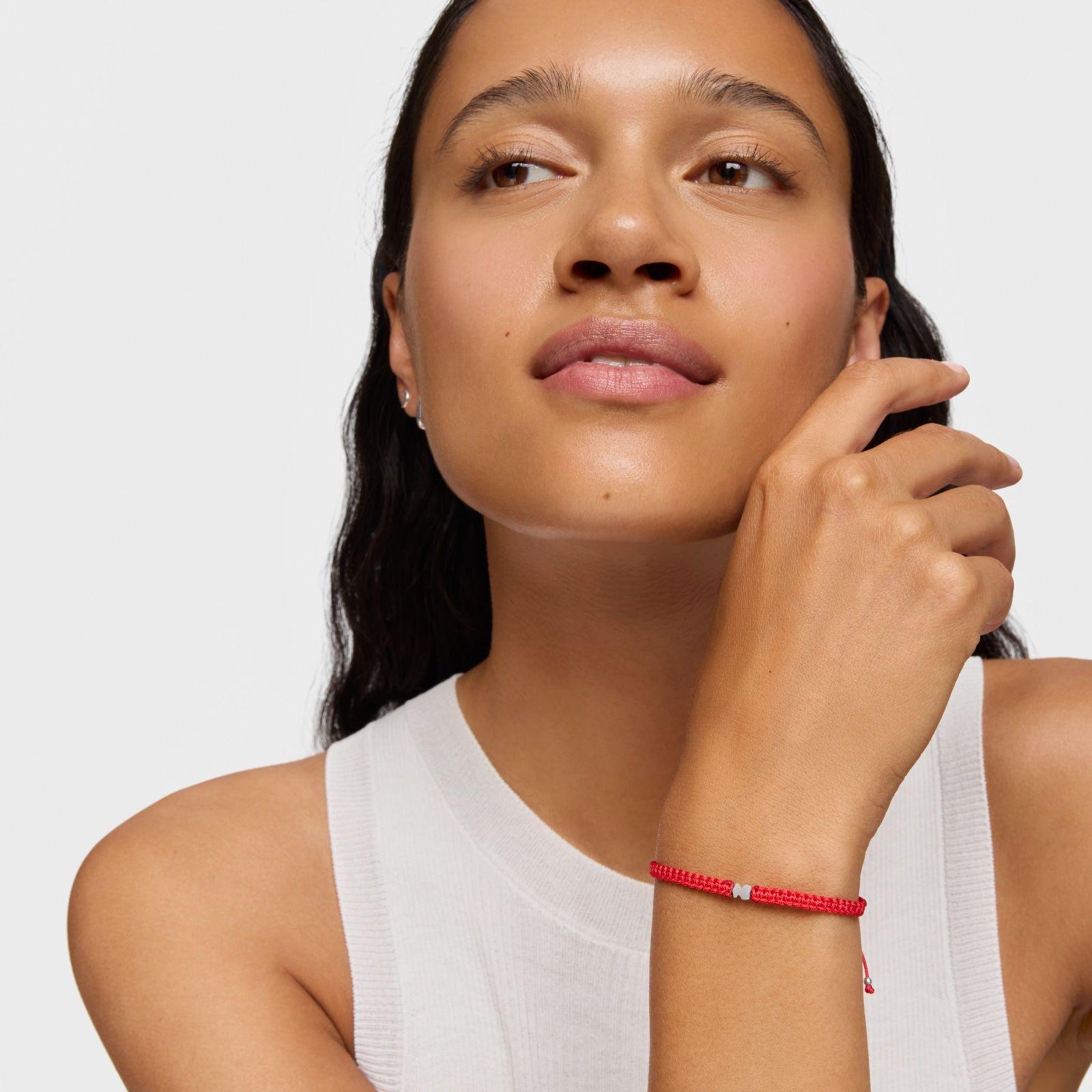 Pulsera oso de plata y nylon rojo TOUS Motivos-4