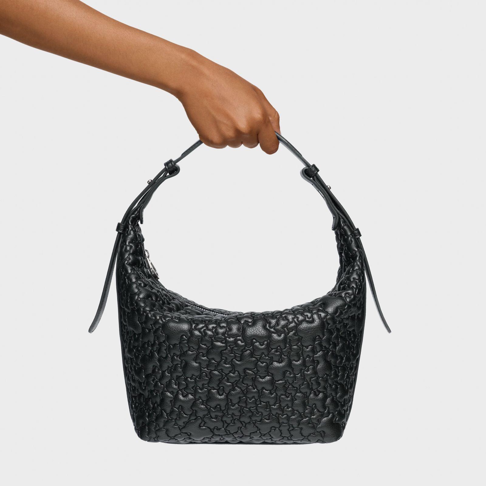 Bolso de hombro mediano negro TOUS Puffy bear-3
