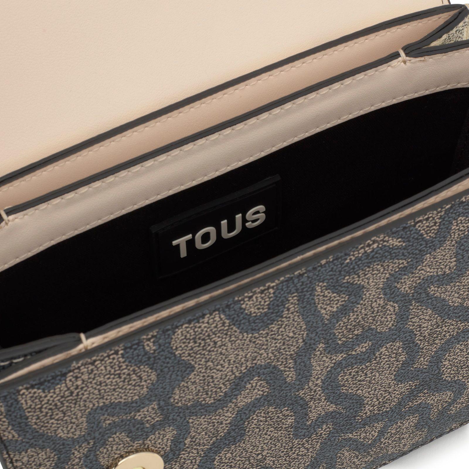 Bandolera pequeña negra y beige Chain Kaos Icon-2