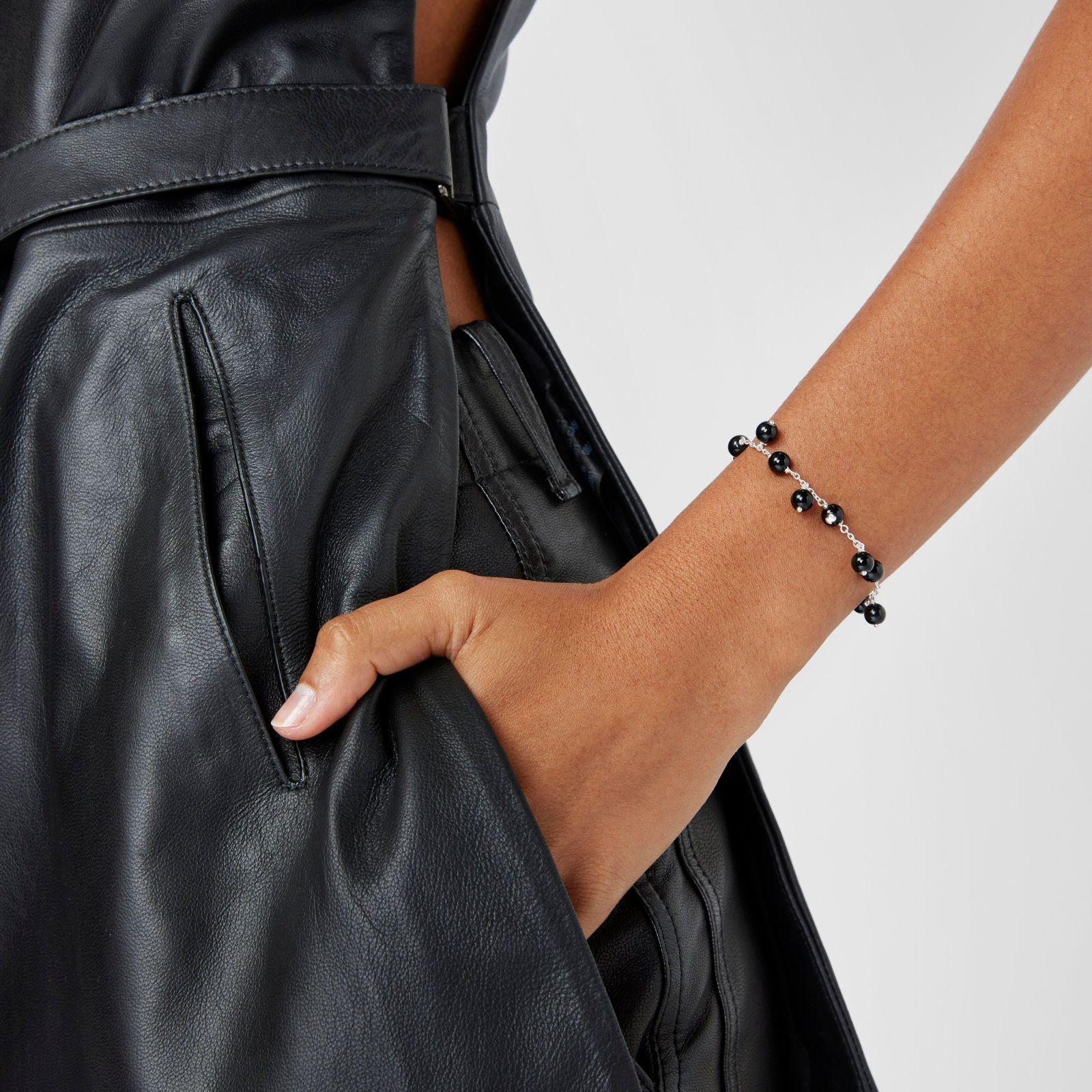 Pulsera de plata, ónix y nylon negro Icon Glass Tous-4