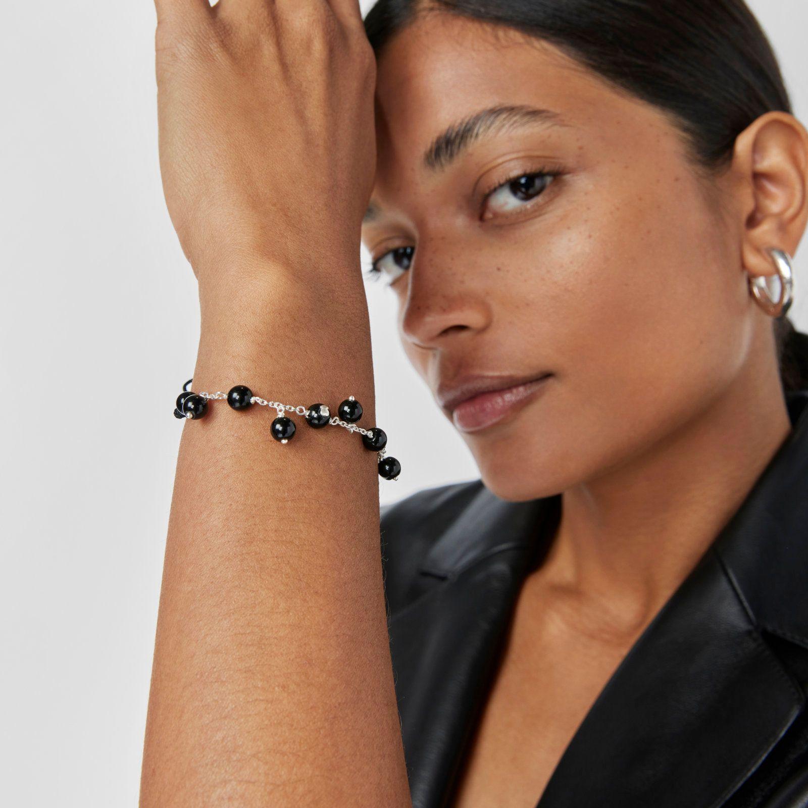 Pulsera de plata, ónix y nylon negro Icon Glass Tous-5