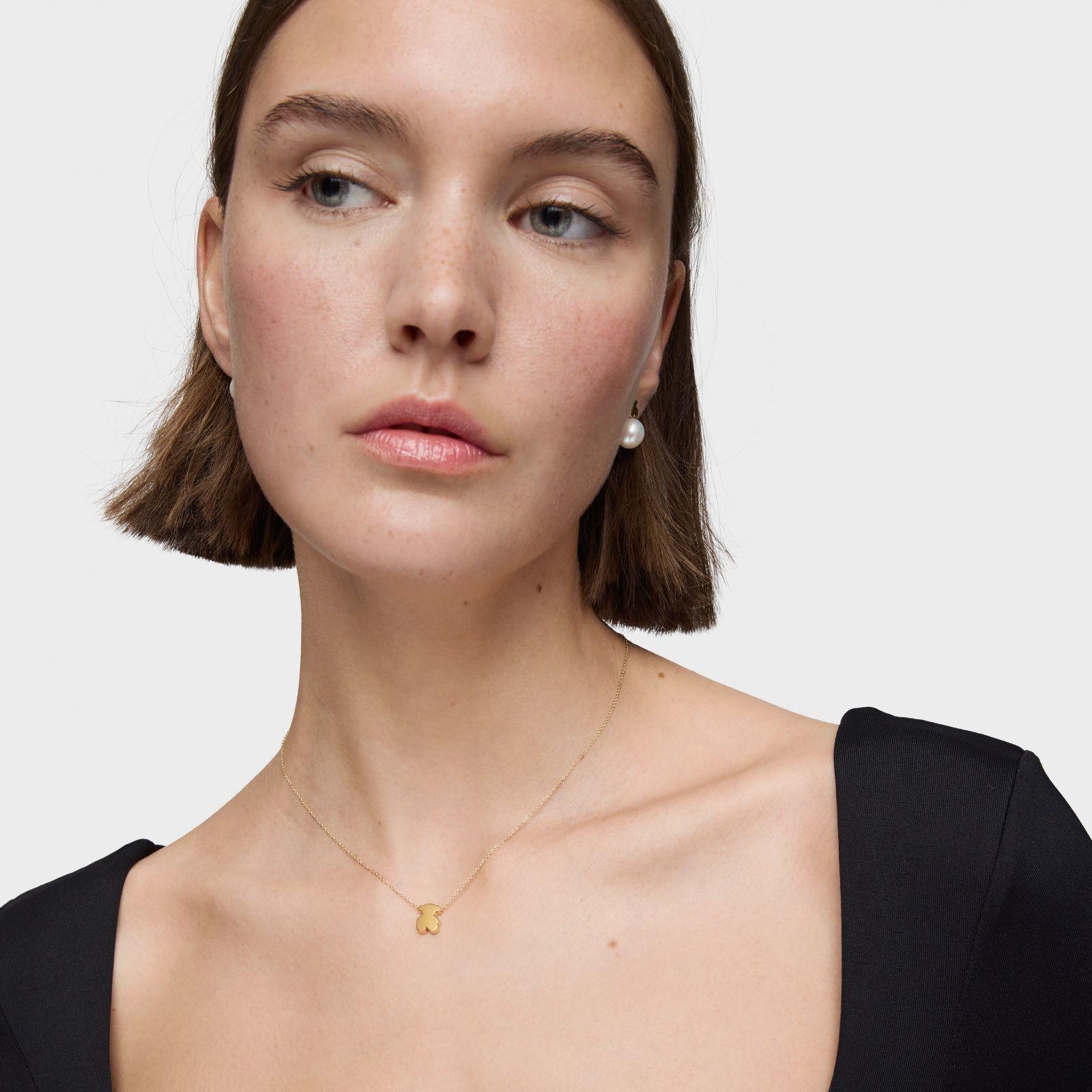 Collar corto de oro con motivo oso 10 mm Sweet Dolls-4