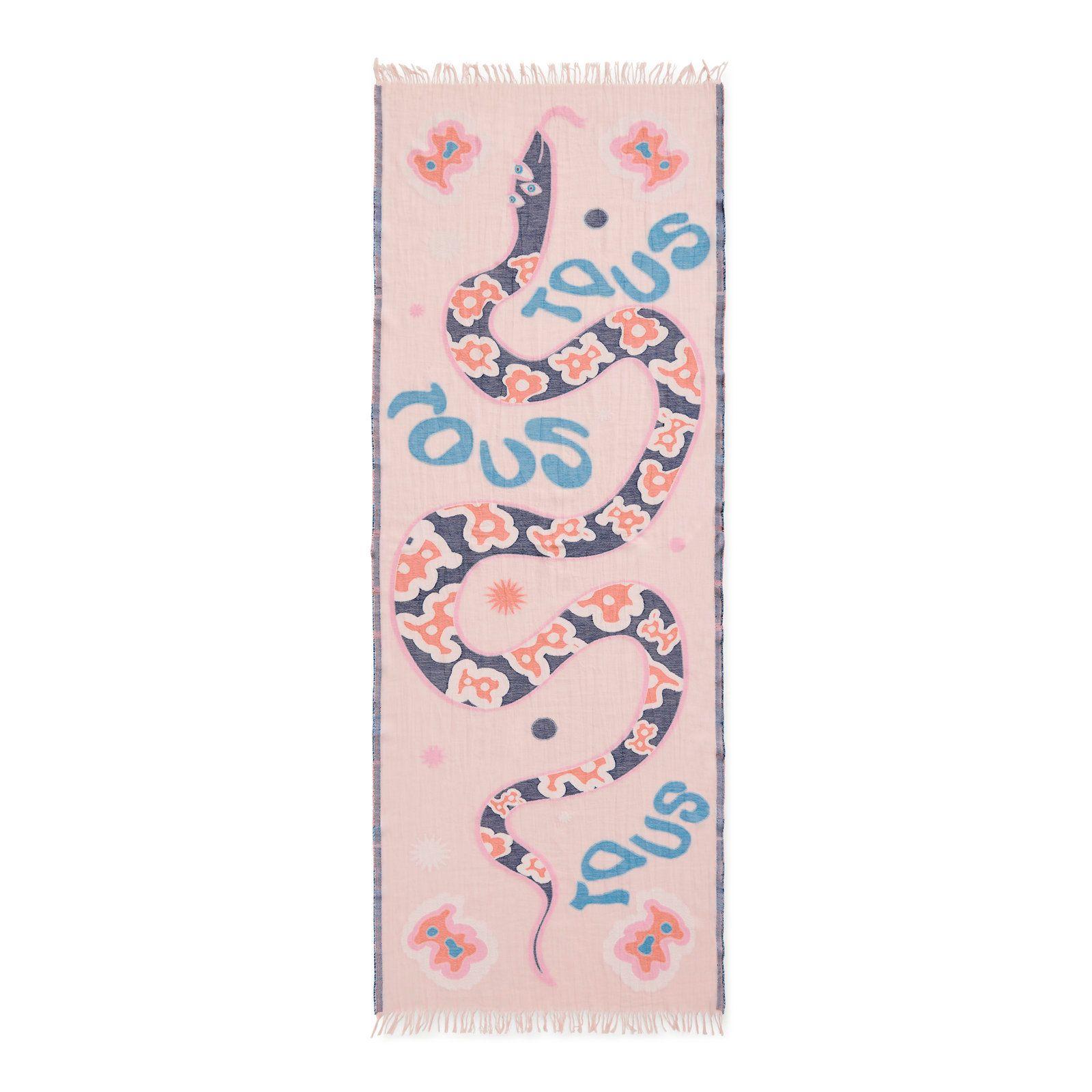 Foulard de jacquard rosa TOUS Tilsa-1