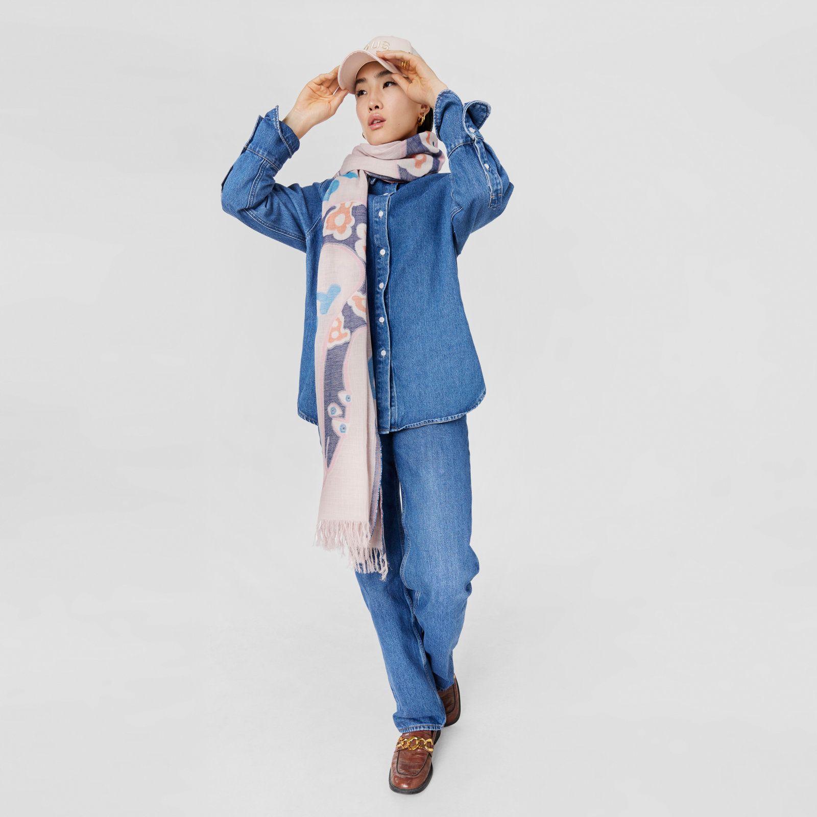 Foulard de jacquard rosa TOUS Tilsa-5