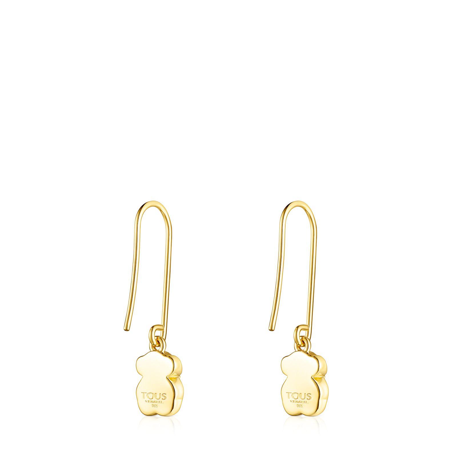 Pendientes largos Icon Color Plata Vermeil y malaquita Tous-2
