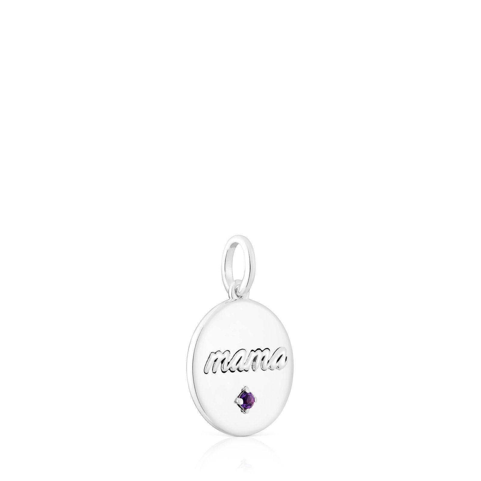 Colgante medalla Mama de plata y amatista TOUS Mama-1