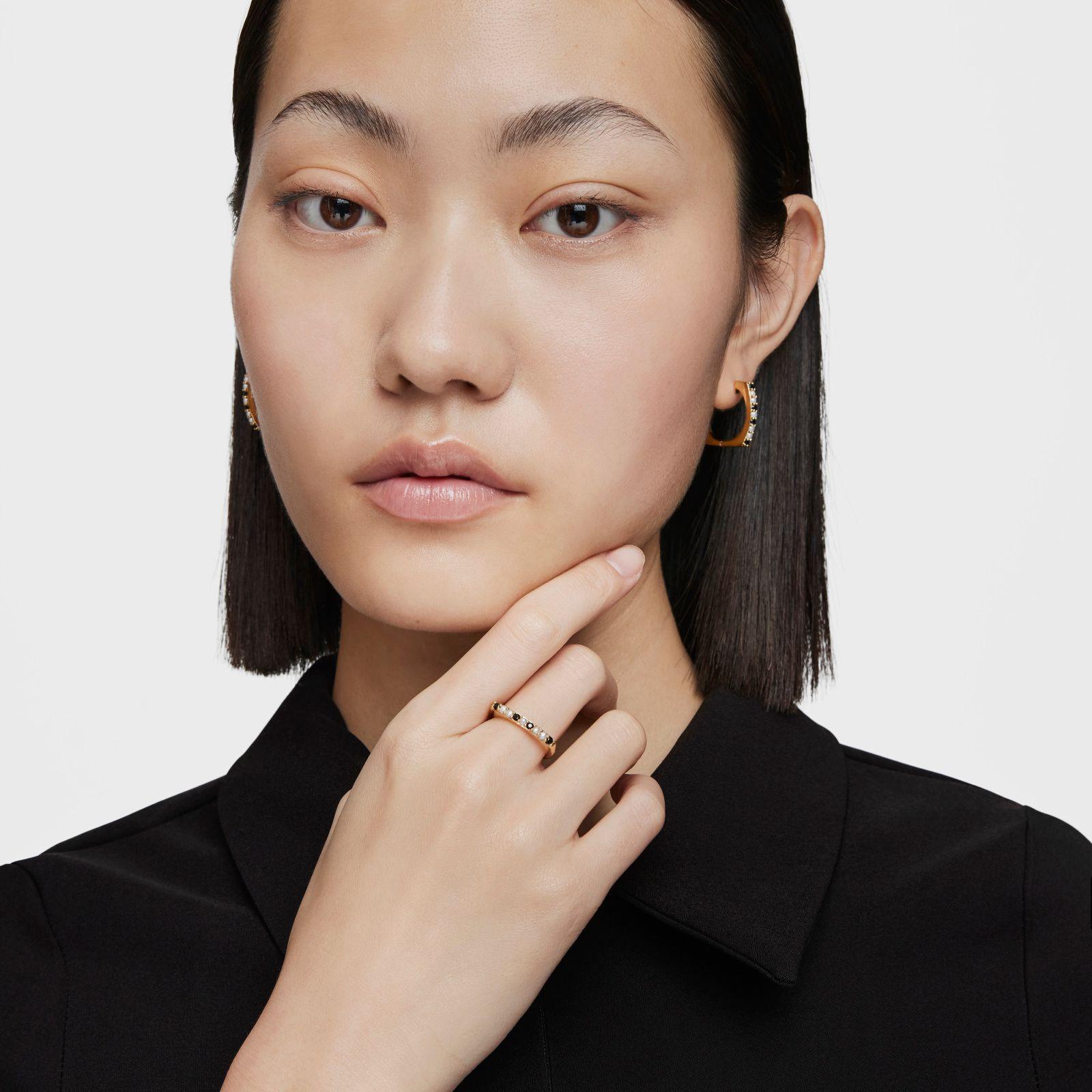 Anillo pequeño oro 18 kt sobre plata con gemas Basic Colors-4