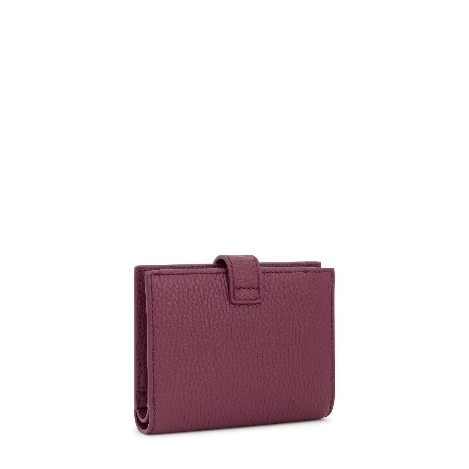 Cartera Flap de piel burdeos TOUS Miranda-1