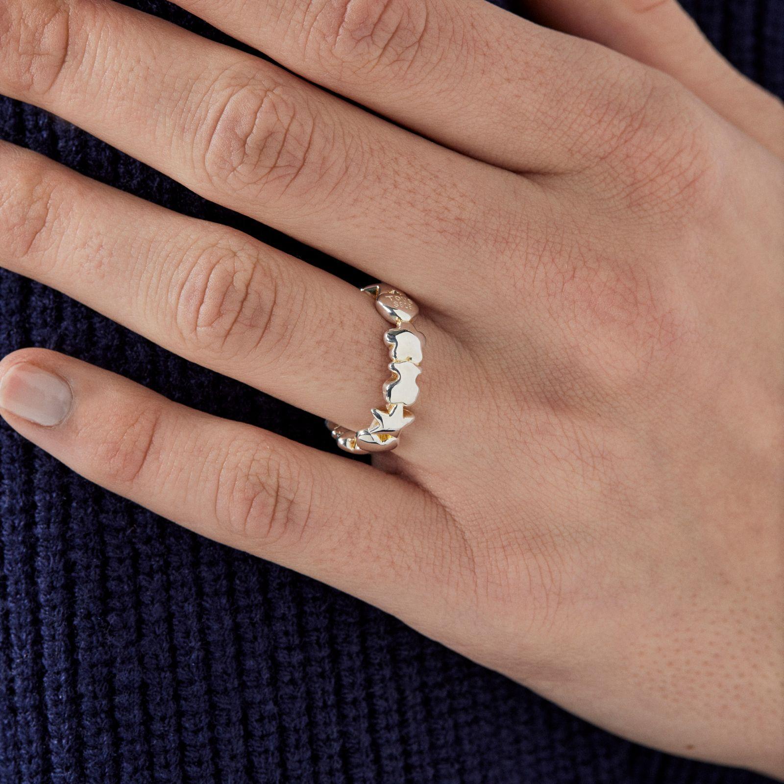 Anillo de plata motivos oso, corazón y flor Mini Icons-3