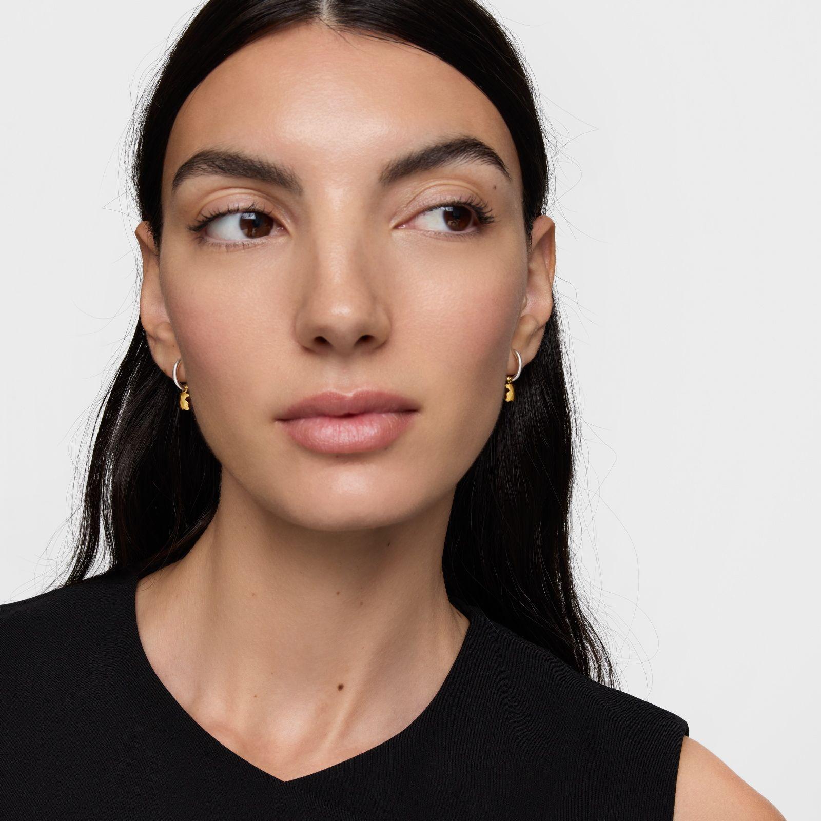 Aros de aro motivo oso bicolor Icon Metal-4