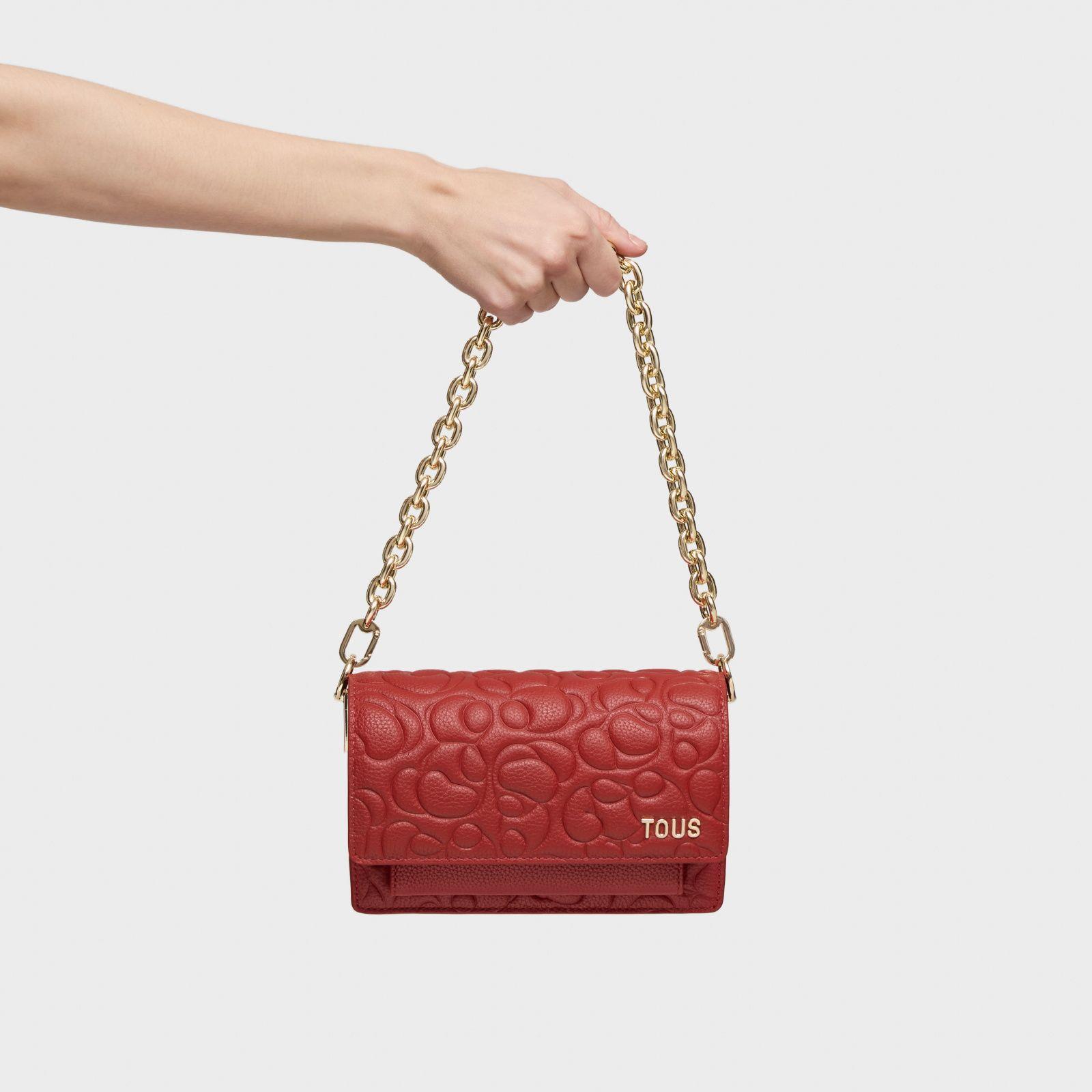 Bandolera pequeña de piel roja Audree TOUS Greta-7