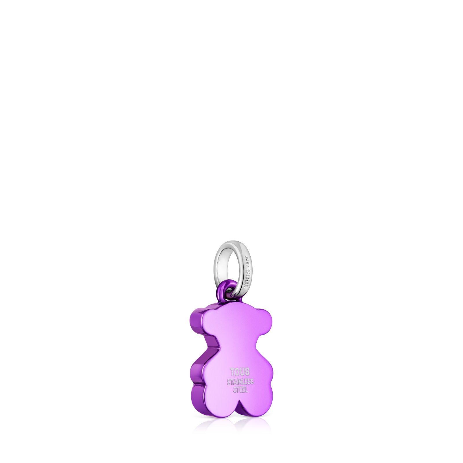 Colgante oso pequeño de acero en color lila Sweet Dolls-2
