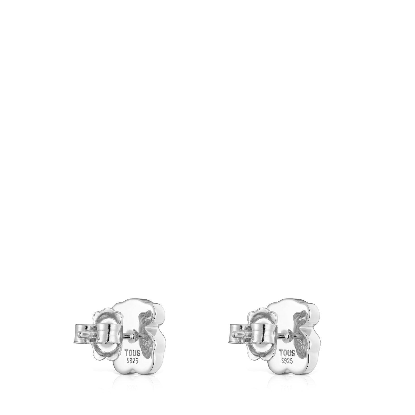 Pendientes oso de plata y ónix 10 mm Icon Color-2