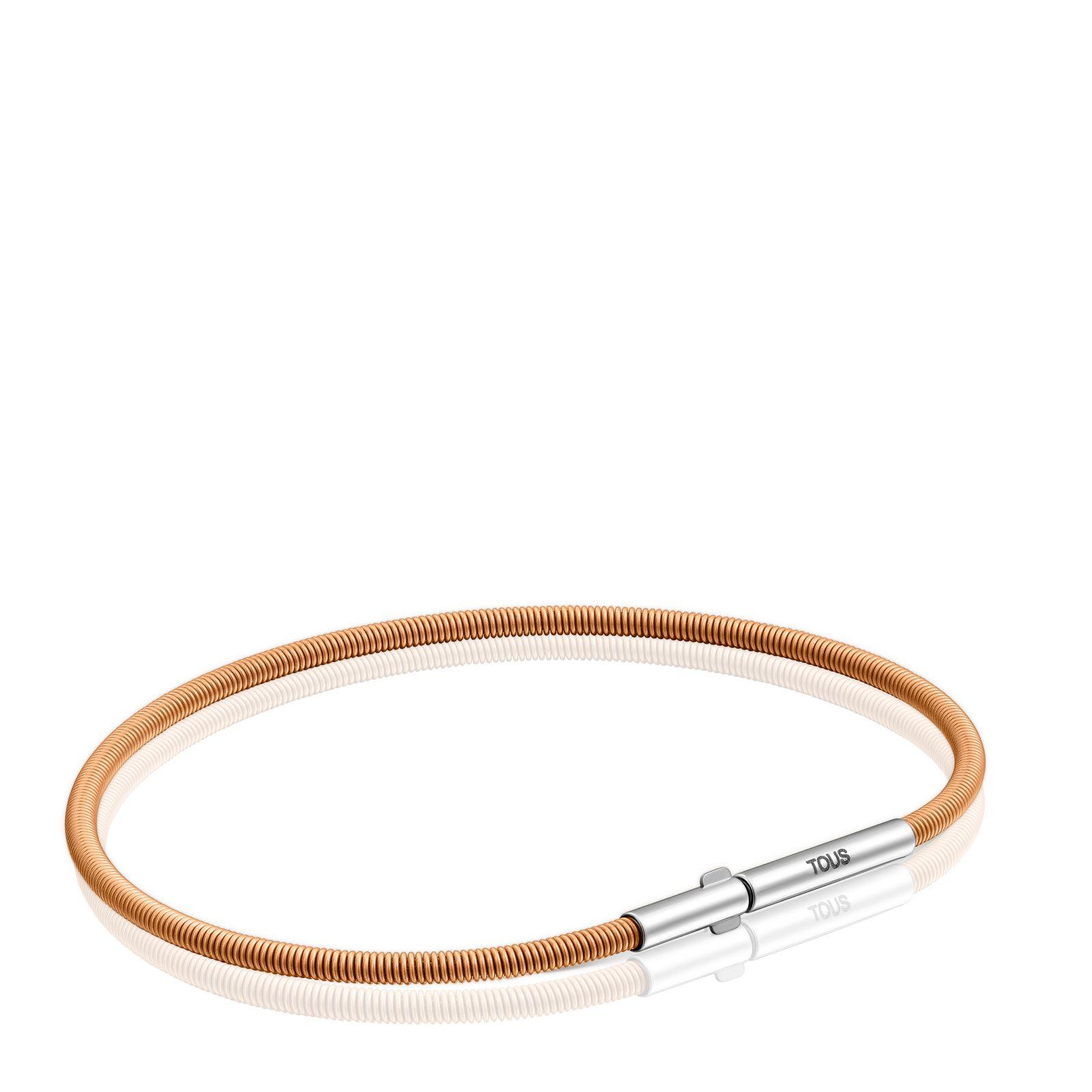 Pulsera de acero IP naranja 17 cm Mesh Tube-2