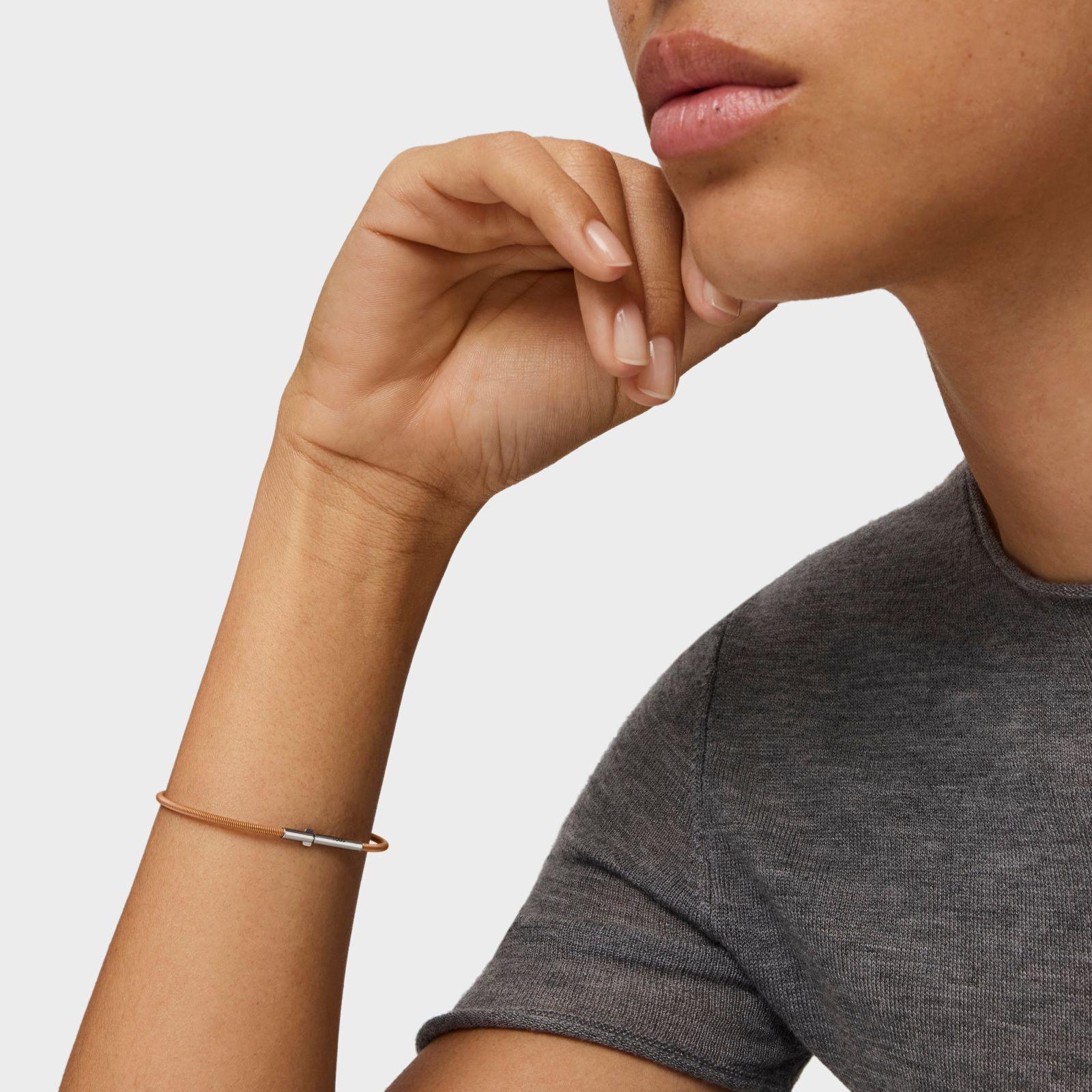 Pulsera de acero IP naranja 17 cm Mesh Tube-4