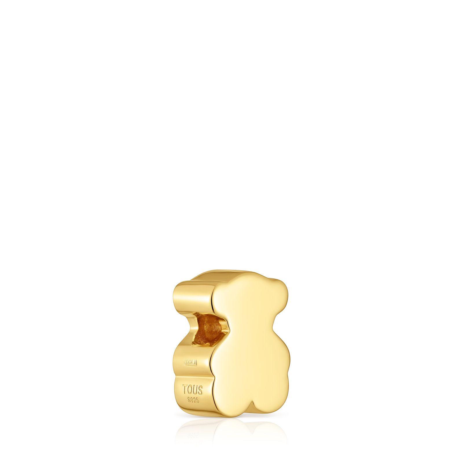 Charm oso con baño de oro 18 kt sobre plata y diamantes-2
