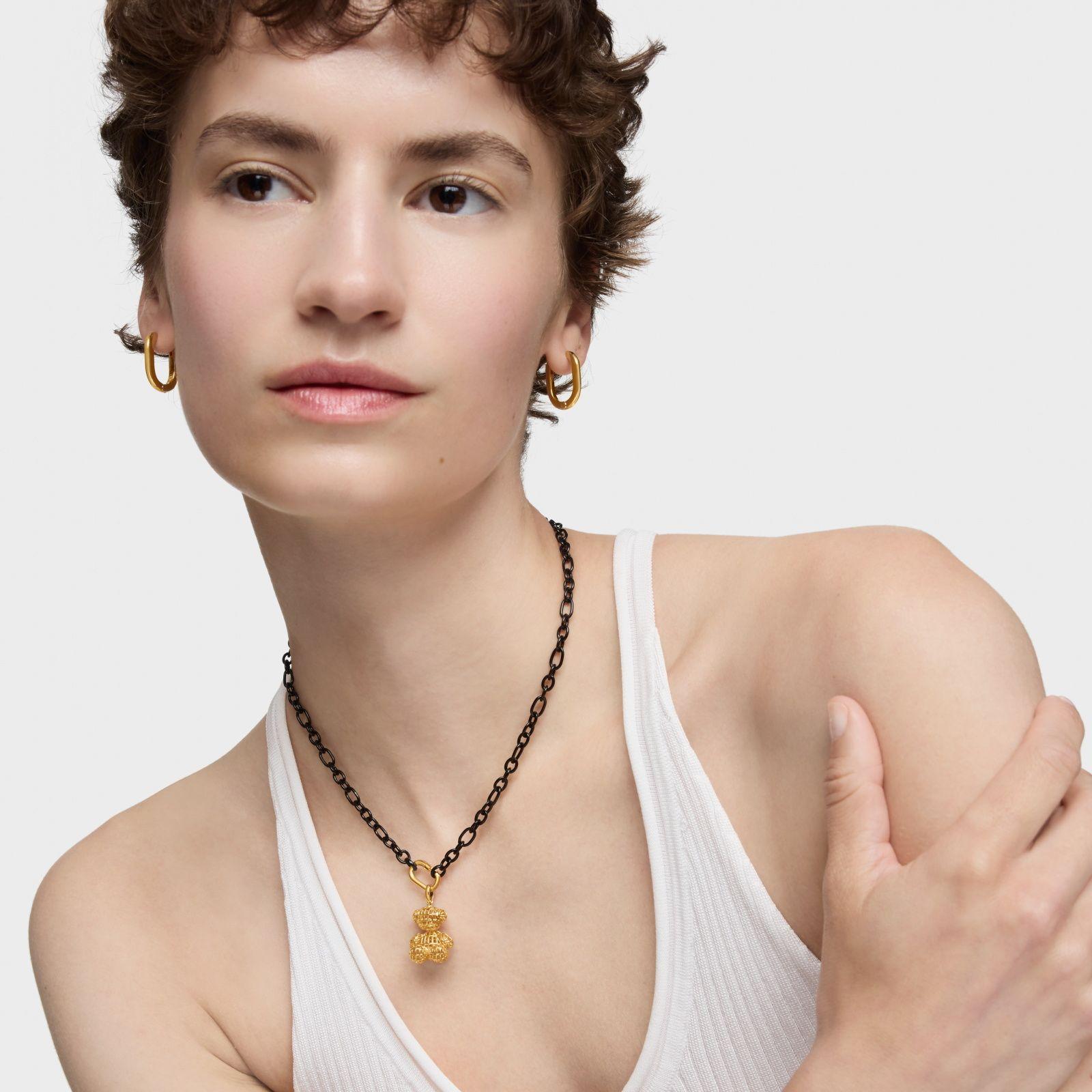 Colgante oso troquelado con baño de oro 18 kt sobre plata-3