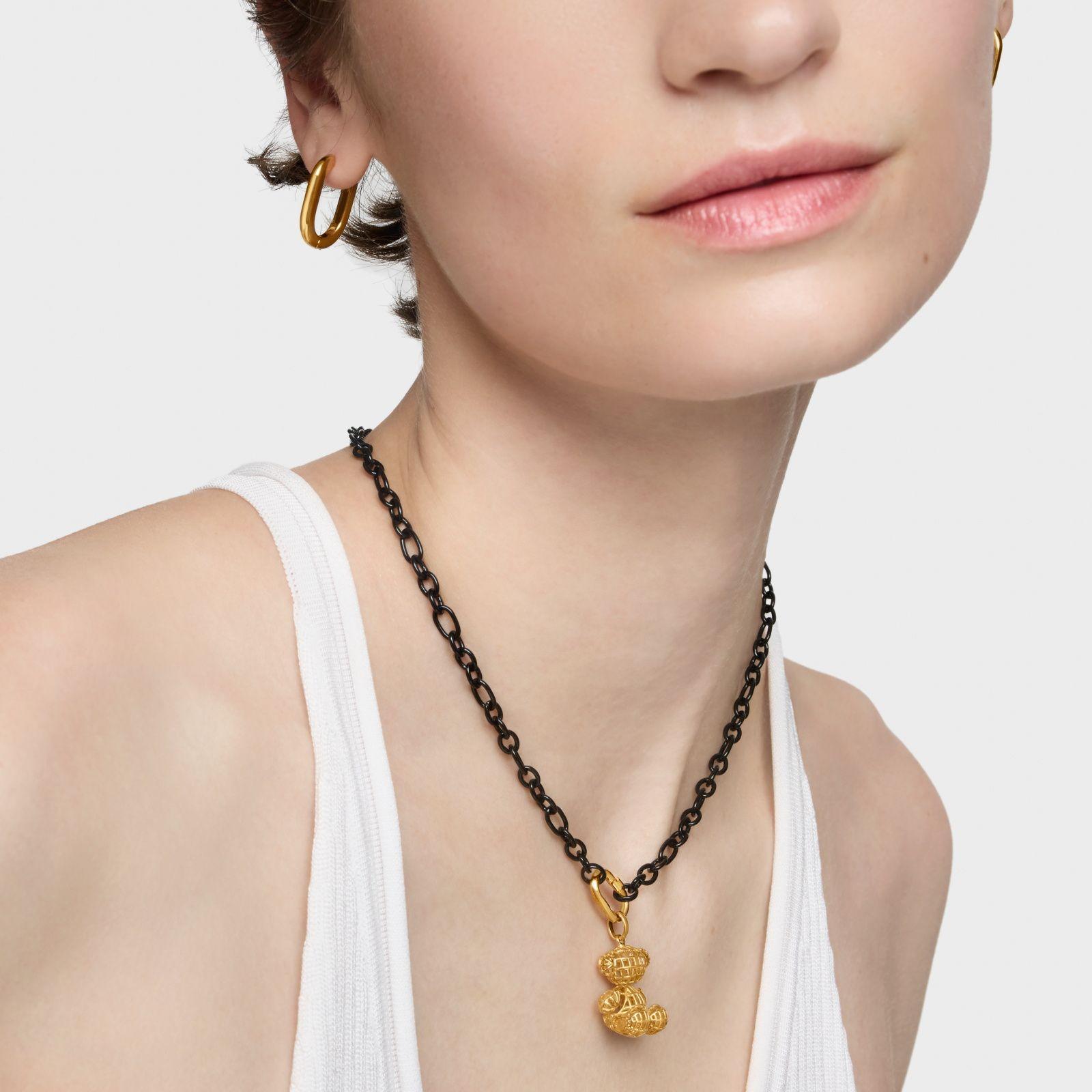 Colgante oso troquelado con baño de oro 18 kt sobre plata-5