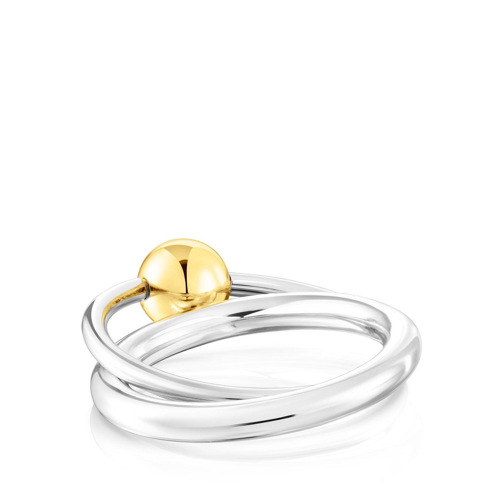 Anillo doble de plata y plata vermeil Plump Tous-2