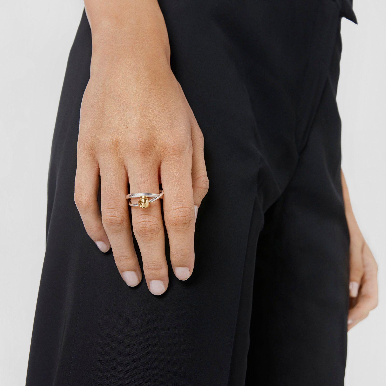 Anillo doble de plata y plata vermeil Plump Tous-5